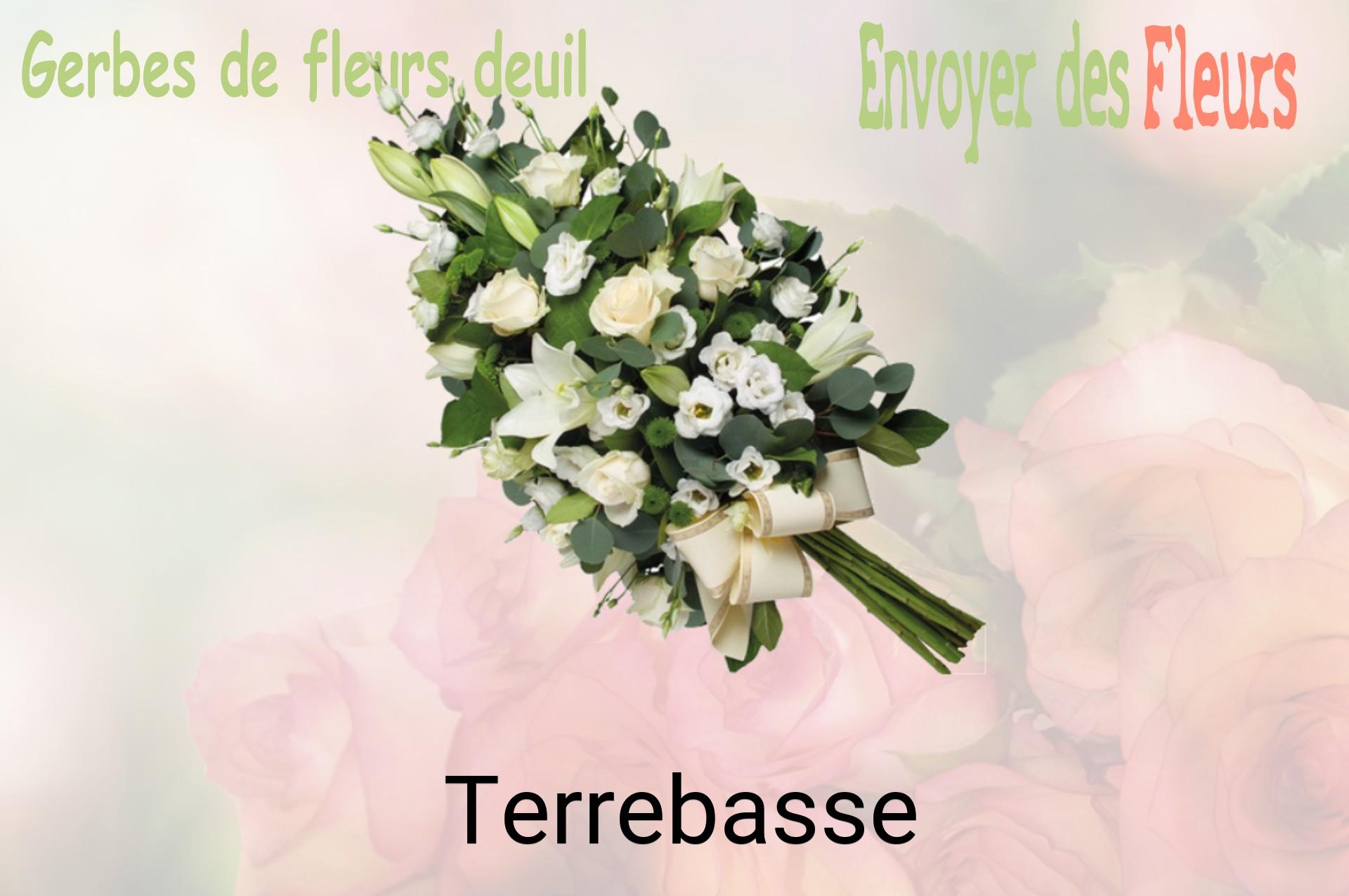 Gerbe de fleurs de deuil livrée à Terrebasse